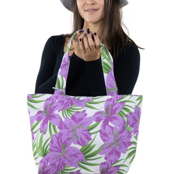 THREE PIECE SET - COLORFUL MATCHING TOTE BAG, HAT AND WALLET IN CANVAS MATERIAL - Picture 2 of 5